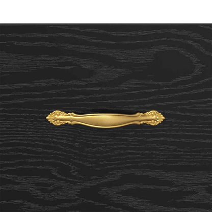 Armadio da Notte con cassetto Rovere Nero 40 x 35 x 47,5 cm | homemem39