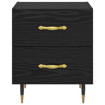 Armadio da Notte con cassetto Rovere nero 40 x 35 x 47,5 cm