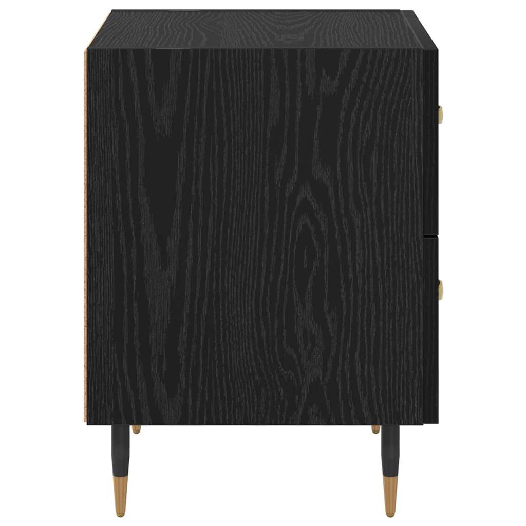 Armadio da Notte con cassetto Rovere nero 40 x 35 x 47,5 cm