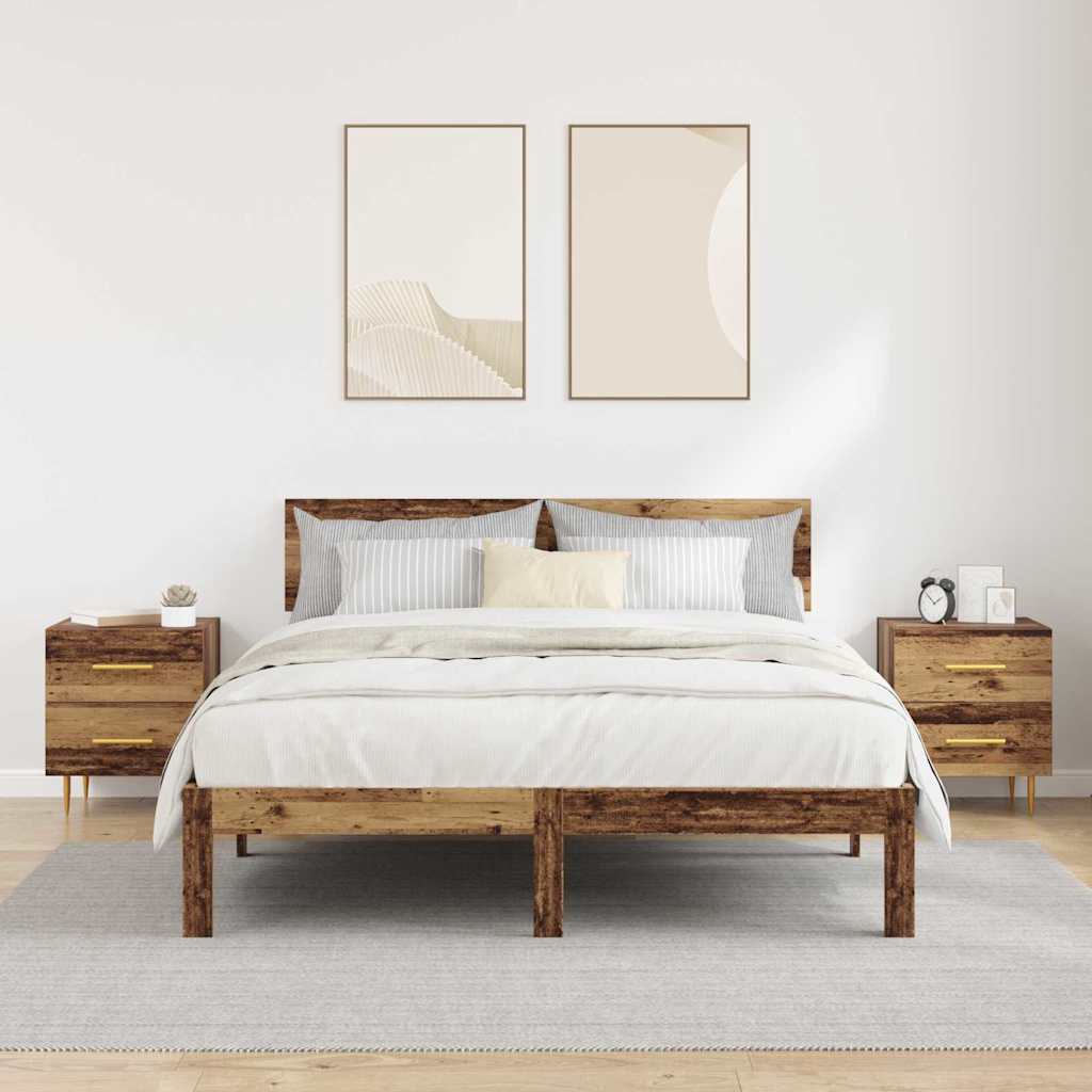 Armadio da Notte 2 pcs Legno vecchio 40 x 35 x 47,5 cm