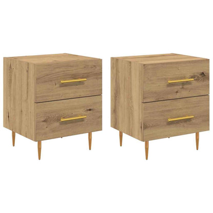 Armadio da Notte 2 pcs Rovere artigianale 40 x 35 x 47,5 cm | homemem39