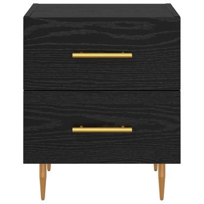 Armadio da Notte con cassetto Rovere Nero 40 x 35 x 47,5 cm | homemem39