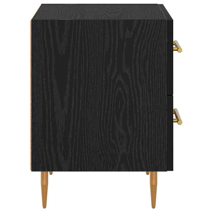 Armadio da Notte con cassetto Rovere Nero 40 x 35 x 47,5 cm | homemem39
