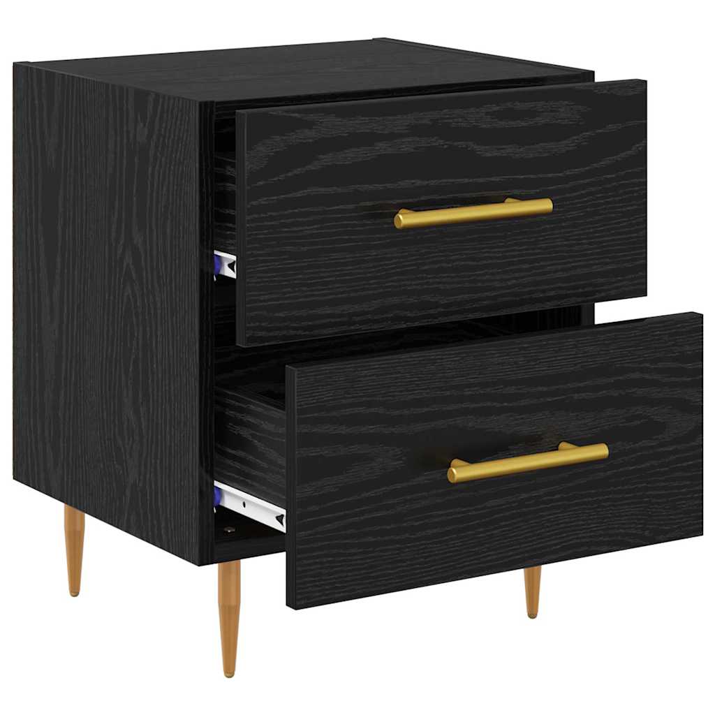 Armadio da Notte 2 pcs Rovere Nero 40 x 35 x 47,5 cm