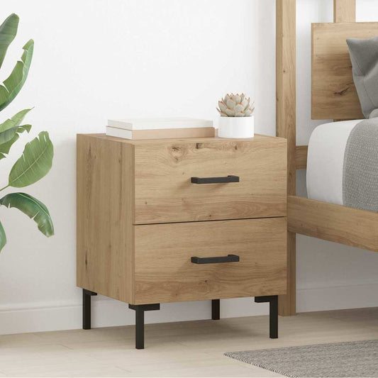 Armadio da Notte 2 pcs Rovere artigianale 40 x 35 x 47,5 cm