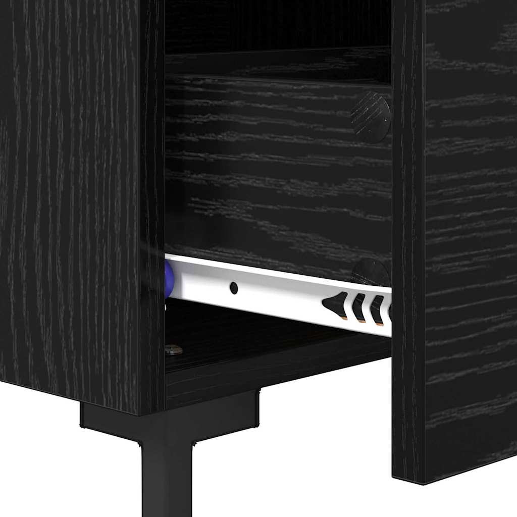 Armadio da Notte 2 pcs Rovere Nero 40 x 35 x 47,5 cm | homemem39