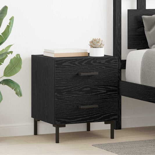 Armadio da Notte 2 pcs Rovere Nero 40 x 35 x 47,5 cm