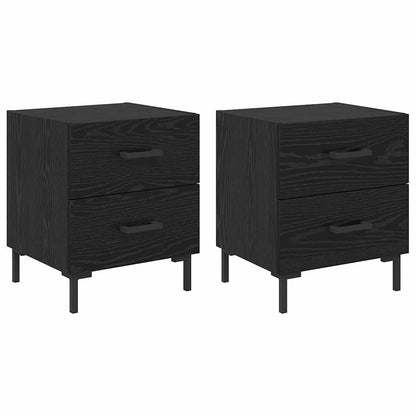 Armadio da Notte 2 pcs Rovere Nero 40 x 35 x 47,5 cm