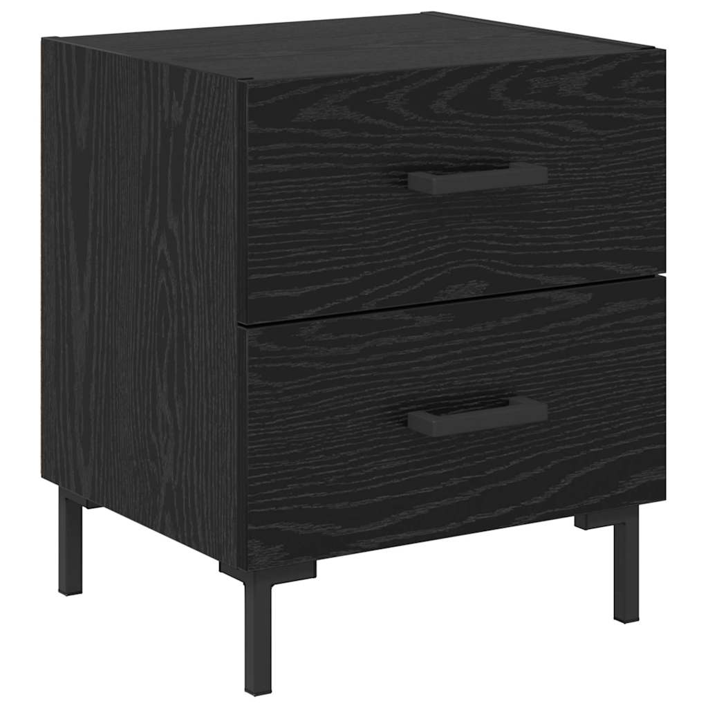 Armadio da Notte 2 pcs Rovere Nero 40 x 35 x 47,5 cm | homemem39