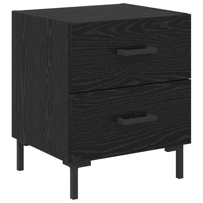Armadio da Notte 2 pcs Rovere Nero 40 x 35 x 47,5 cm | homemem39