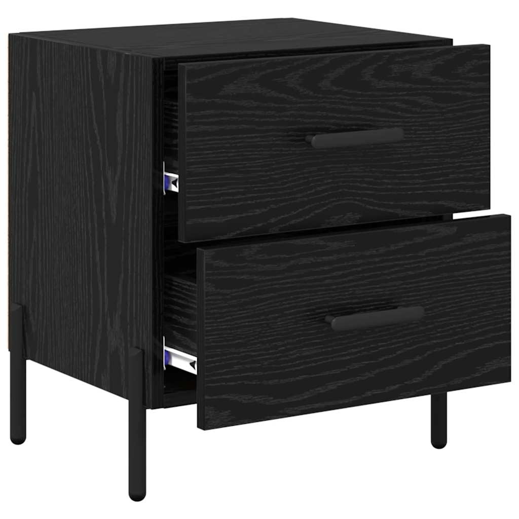Armadio da Notte con cassetto Rovere nero 40 x 35 x 47,5 cm