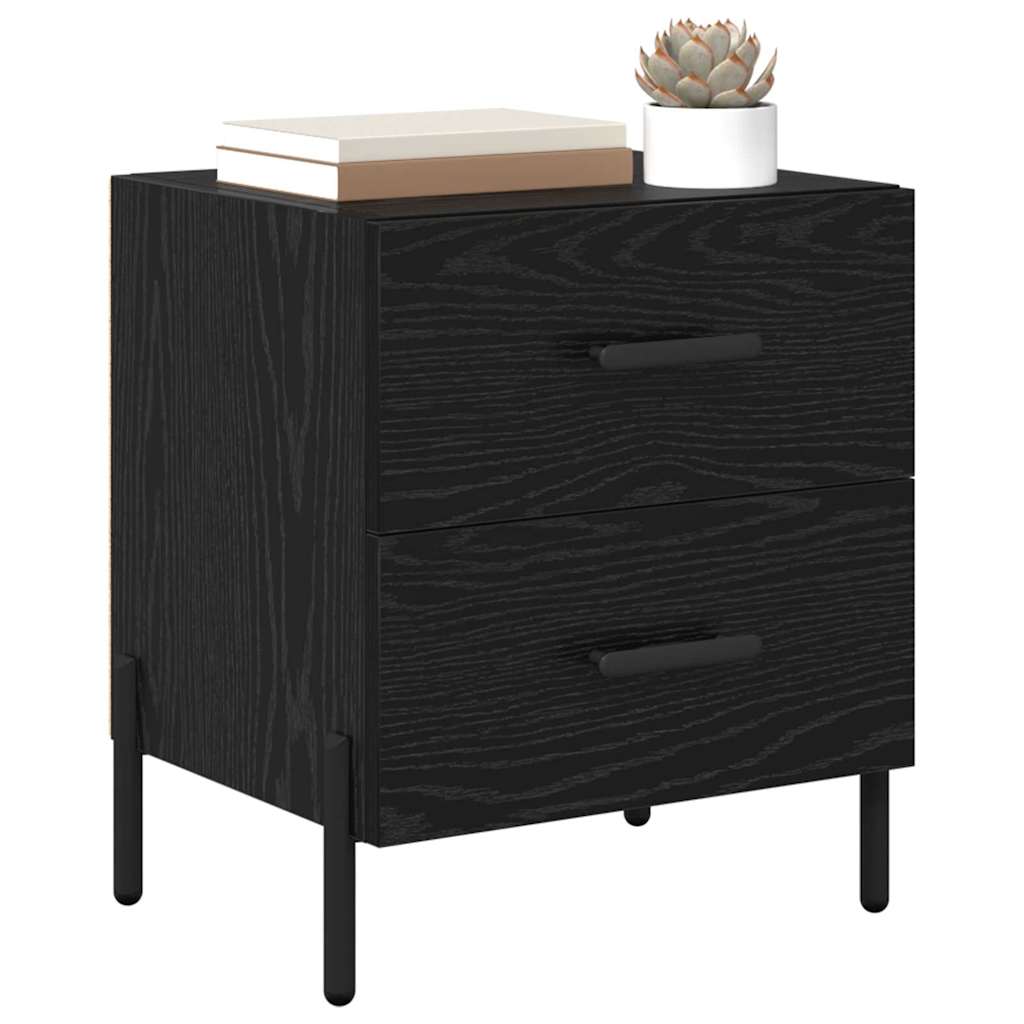 Armadio da Notte con cassetto Rovere nero 40 x 35 x 47,5 cm