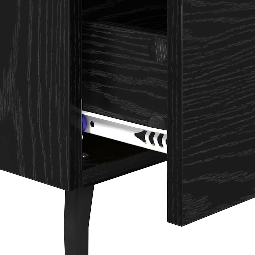 Armadio da Notte 2 pz Rovere Nero 40 x 35 x 47,5 cm