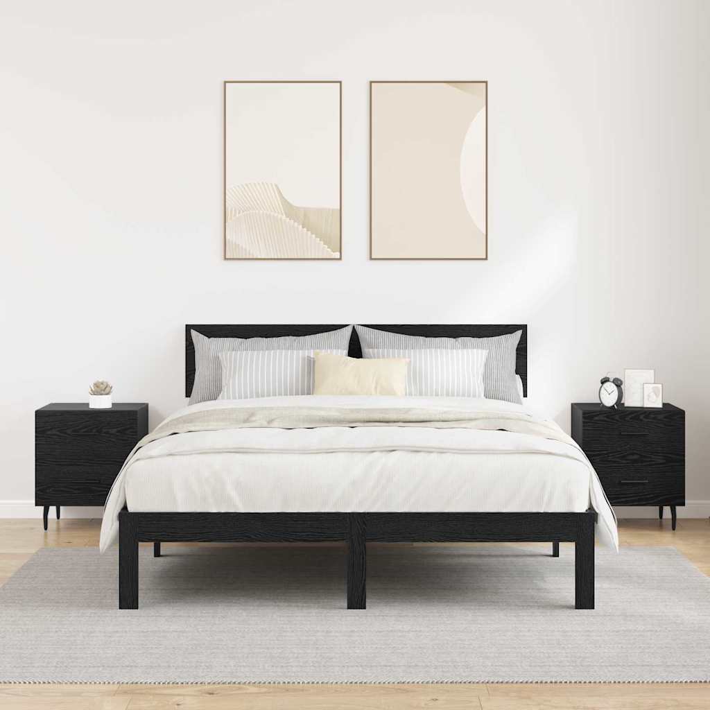 Armadio da Notte 2 pcs Rovere nero 40 x 35 x 47,5 cm