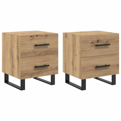 Mobiletti da Notte 2 pcs rovere artigianale 40 x 35 x 47,5 cm