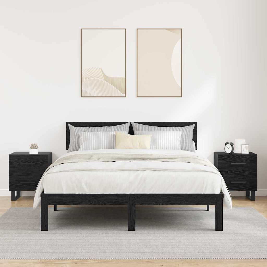 Mobiletti da Notte 2 pcs Rovere nero 40 x 35 x 47,5 cm