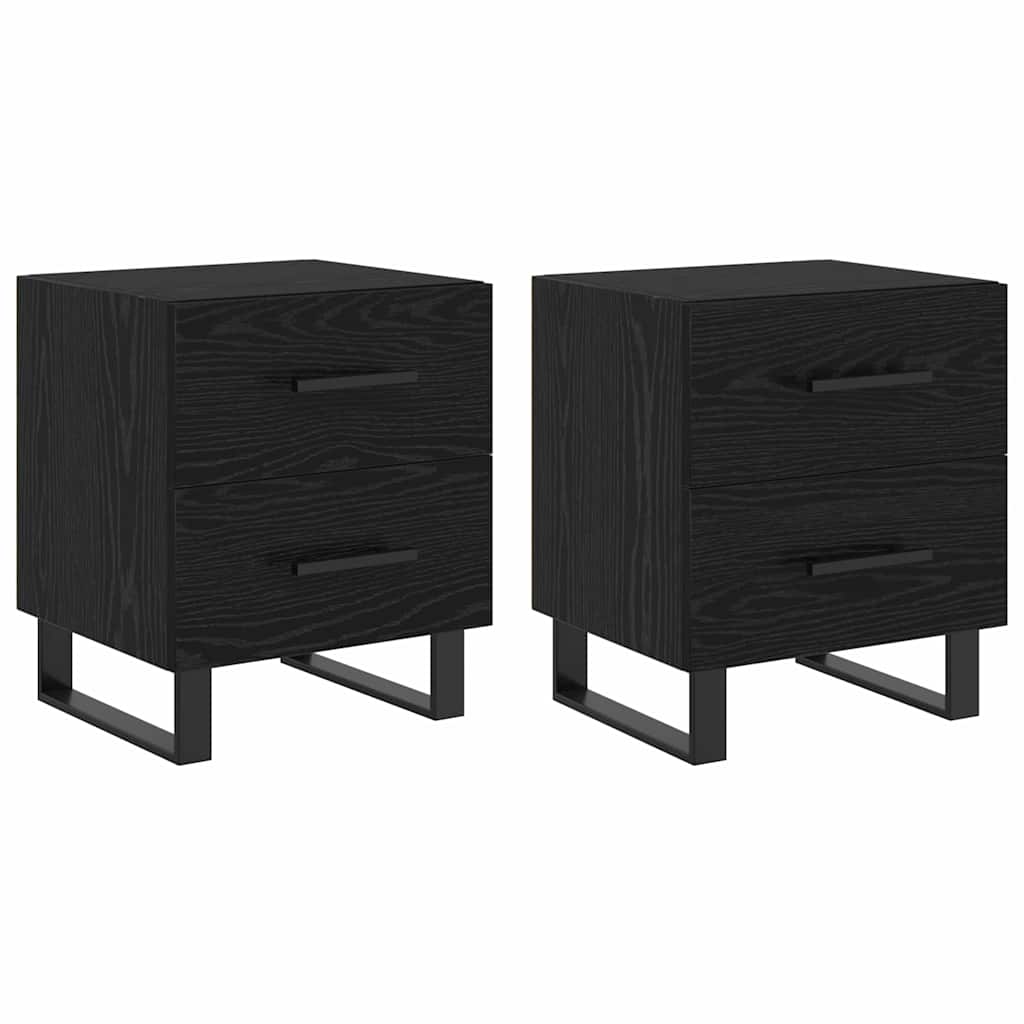 Mobiletti da Notte 2 pcs Rovere nero 40 x 35 x 47,5 cm