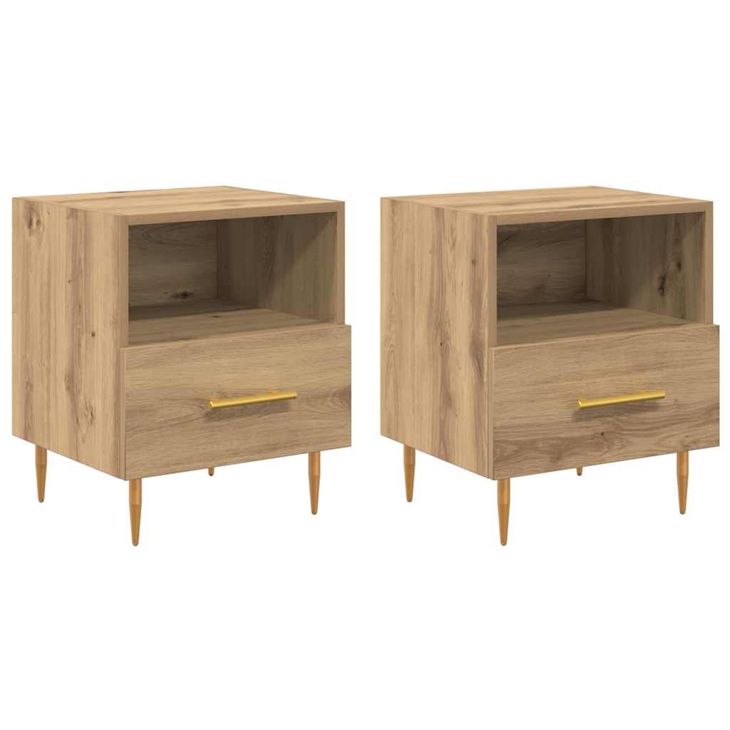 Comodino 2 pcs Marrone 40 x 35 x 47,5 cm Legno multistrato