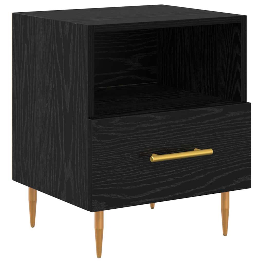 Comodino con cassetto Nero 40 x 35 x 47,5 cm Legno multistrato