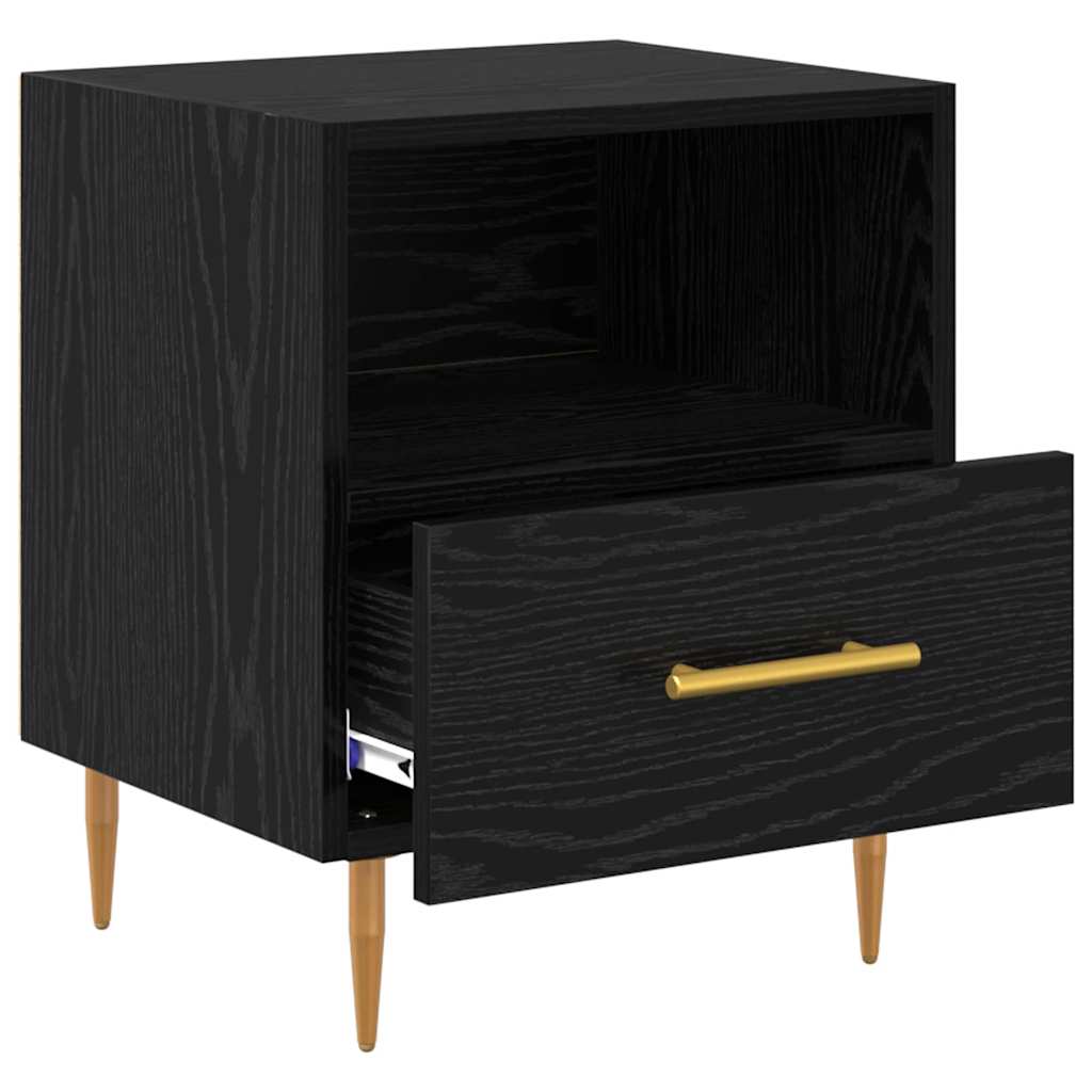Comodino 2 pcs Nero 40 x 35 x 47,5 cm Legno multistrato