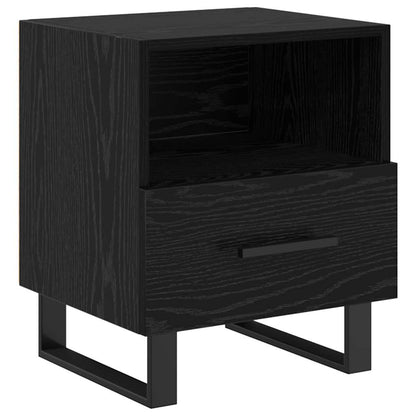 Armadio da Notte con cassetto Rovere nero 40 x 35 x 47,5 cm