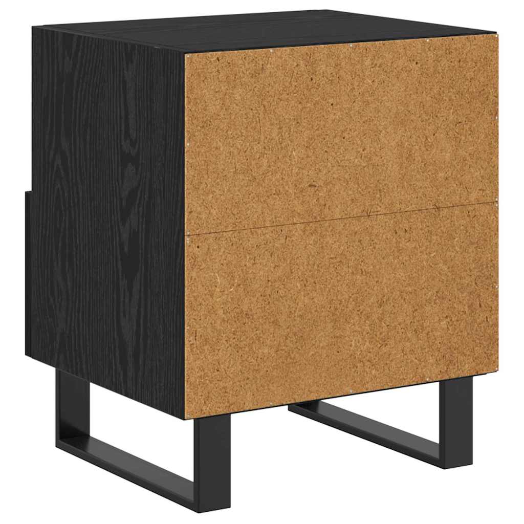 Armadio da Notte con cassetto Rovere nero 40 x 35 x 47,5 cm