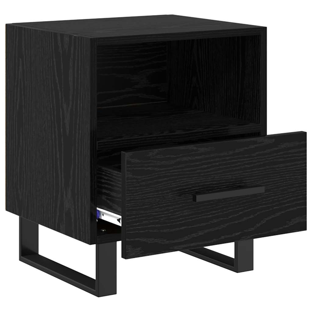 Armadio da Notte 2 pcs Rovere nero 40 x 35 x 47,5 cm