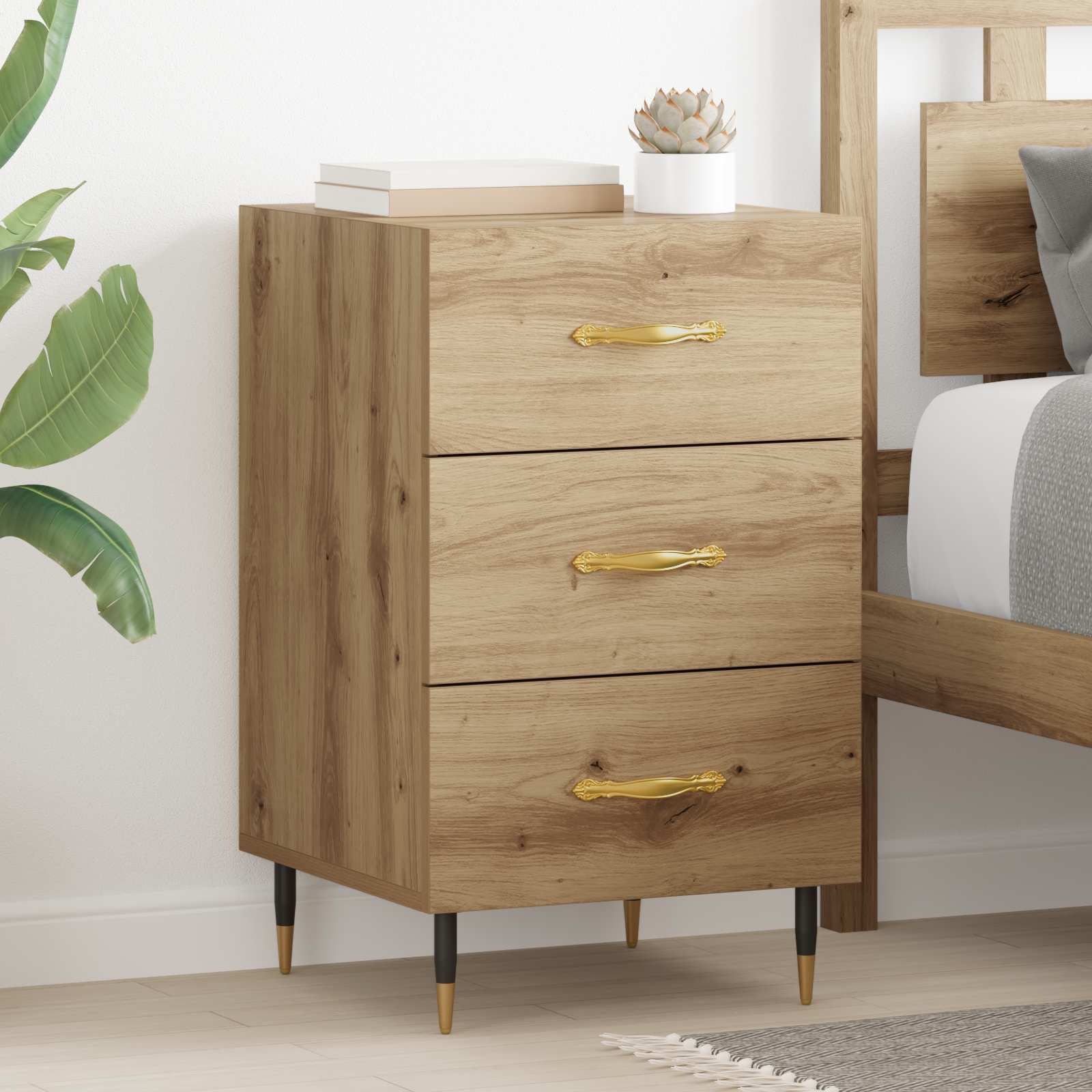 Armadio da Notte Rovere artigianale 40 x 40 x 66 cm | homemem39