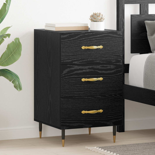 Armadio da Notte Rovere Nero 40 x 40 x 66 cm Legno multistrato | homemem39