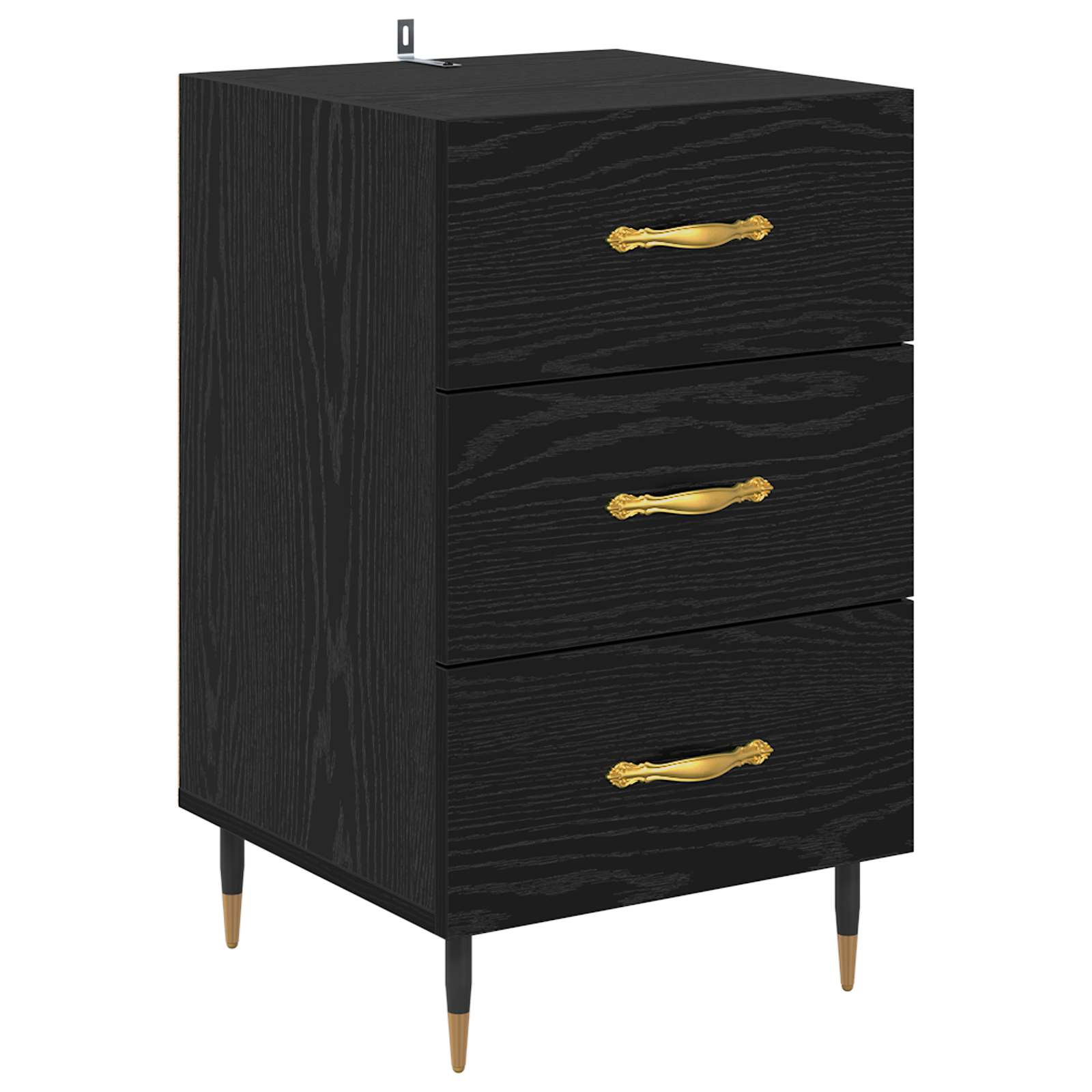 Armadio da Notte Rovere Nero 40 x 40 x 66 cm Legno multistrato | homemem39