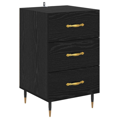 Armadio da Notte Rovere Nero 40 x 40 x 66 cm Legno multistrato | homemem39