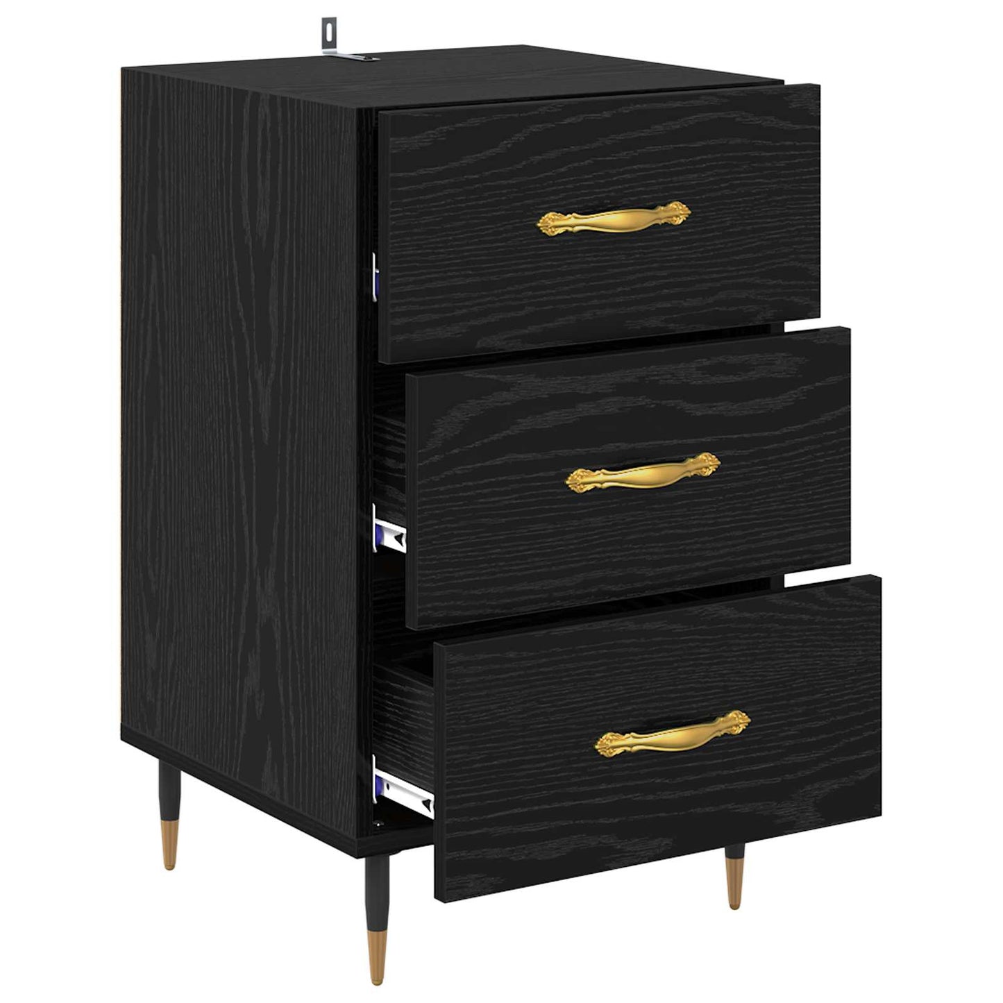 Armadio da Notte Rovere Nero 40 x 40 x 66 cm Legno multistrato | homemem39