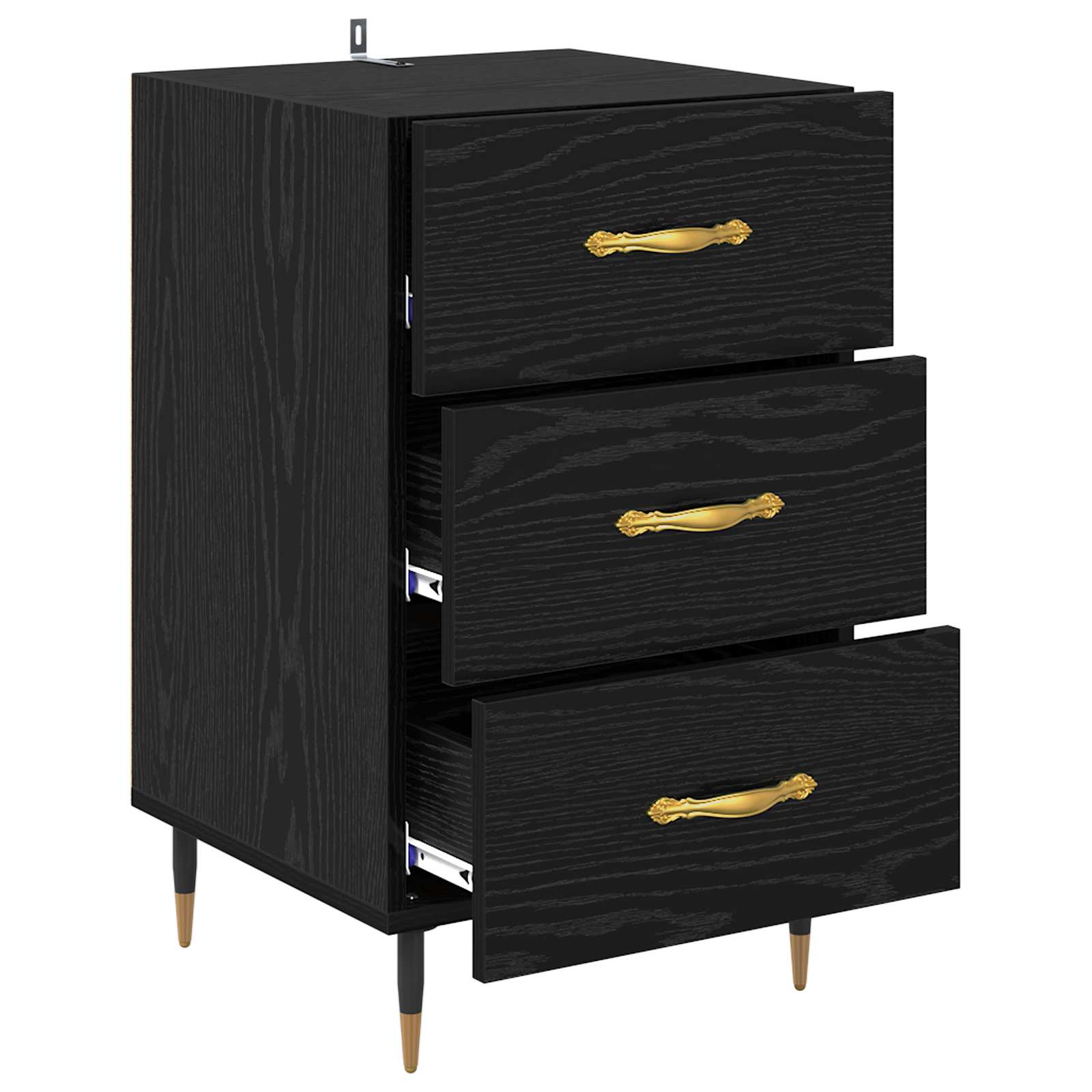 Armadio da Notte Rovere Nero 40 x 40 x 66 cm Legno multistrato | homemem39