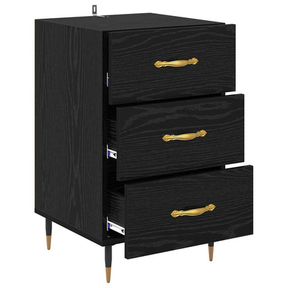 Armadio da Notte Rovere Nero 40 x 40 x 66 cm Legno multistrato | homemem39