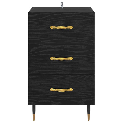 Armadio da Notte Rovere Nero 40 x 40 x 66 cm Legno multistrato | homemem39