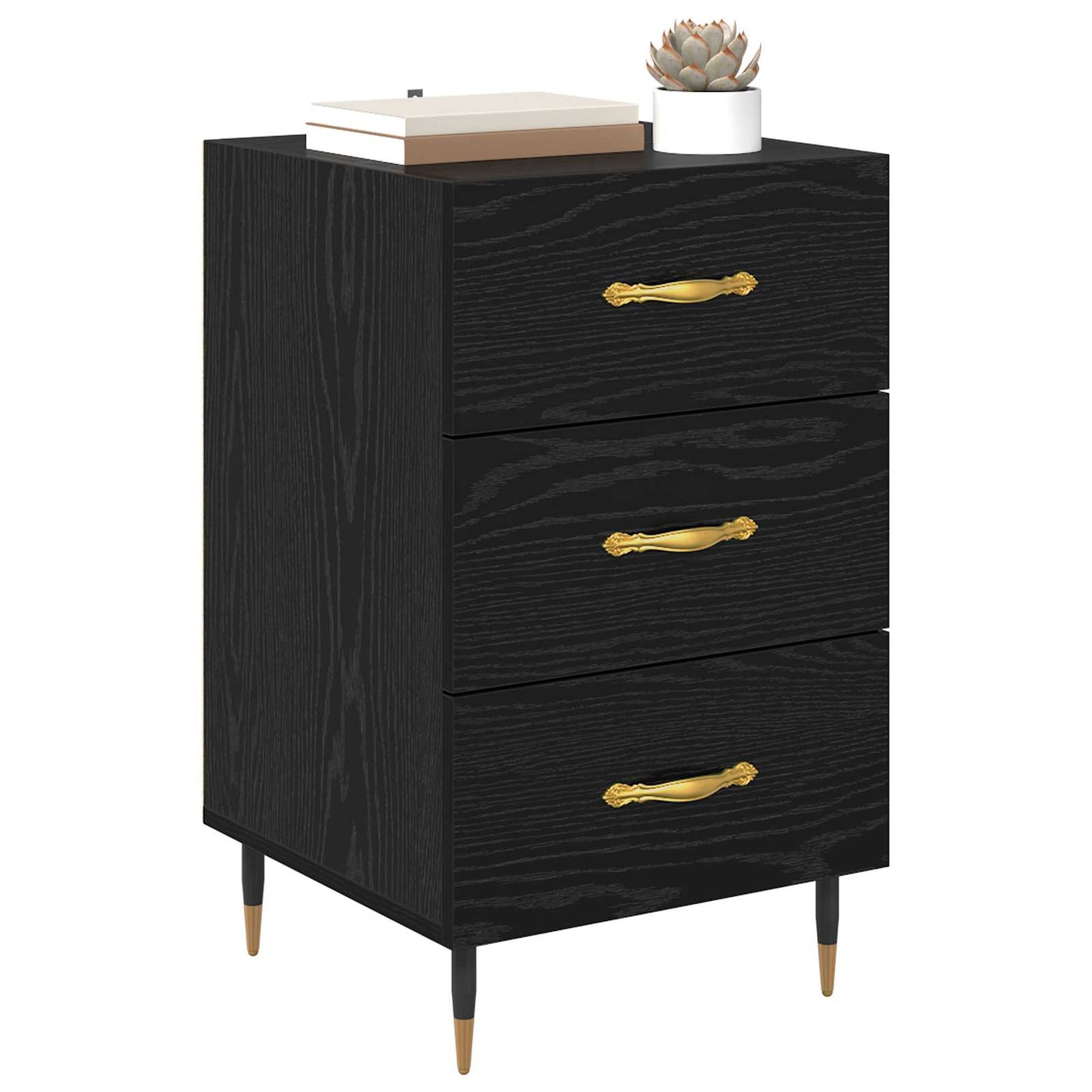 Armadio da Notte Rovere Nero 40 x 40 x 66 cm Legno multistrato | homemem39