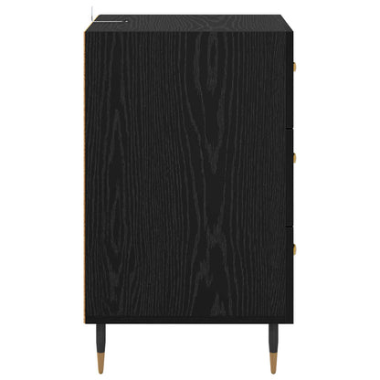 Armadio da Notte Rovere Nero 40 x 40 x 66 cm Legno multistrato | homemem39