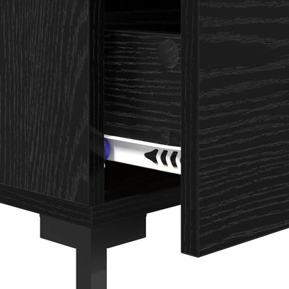 Armadio da Notte Rovere Nero 40 x 40 x 66 cm Legno multistrato | homemem39