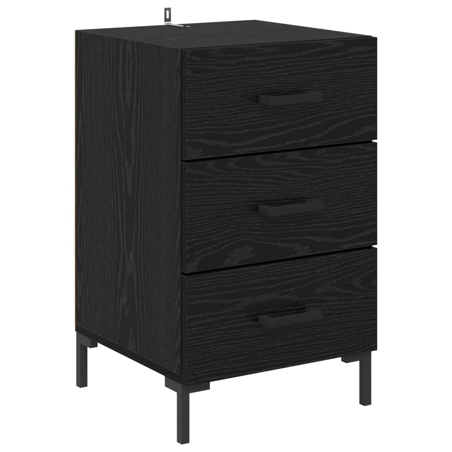 Armadio da Notte Rovere Nero 40 x 40 x 66 cm
