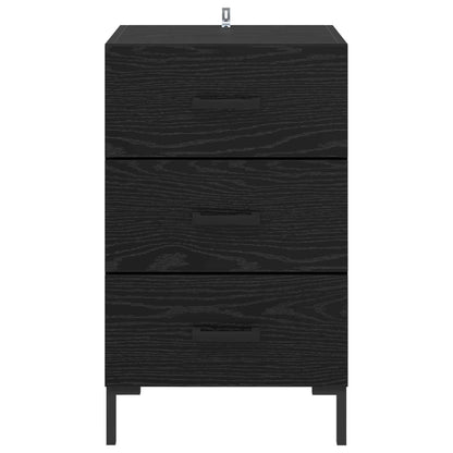Armadio da Notte Rovere Nero 40 x 40 x 66 cm Legno multistrato | homemem39