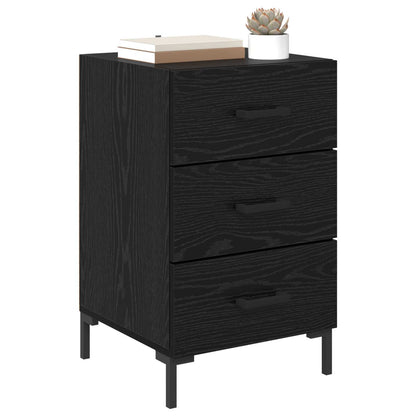 Armadio da Notte Rovere Nero 40 x 40 x 66 cm
