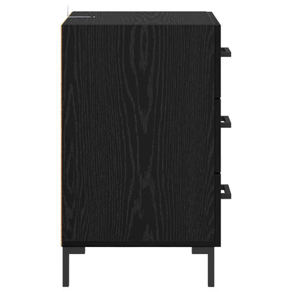 Armadio da Notte Rovere Nero 40 x 40 x 66 cm Legno multistrato | homemem39