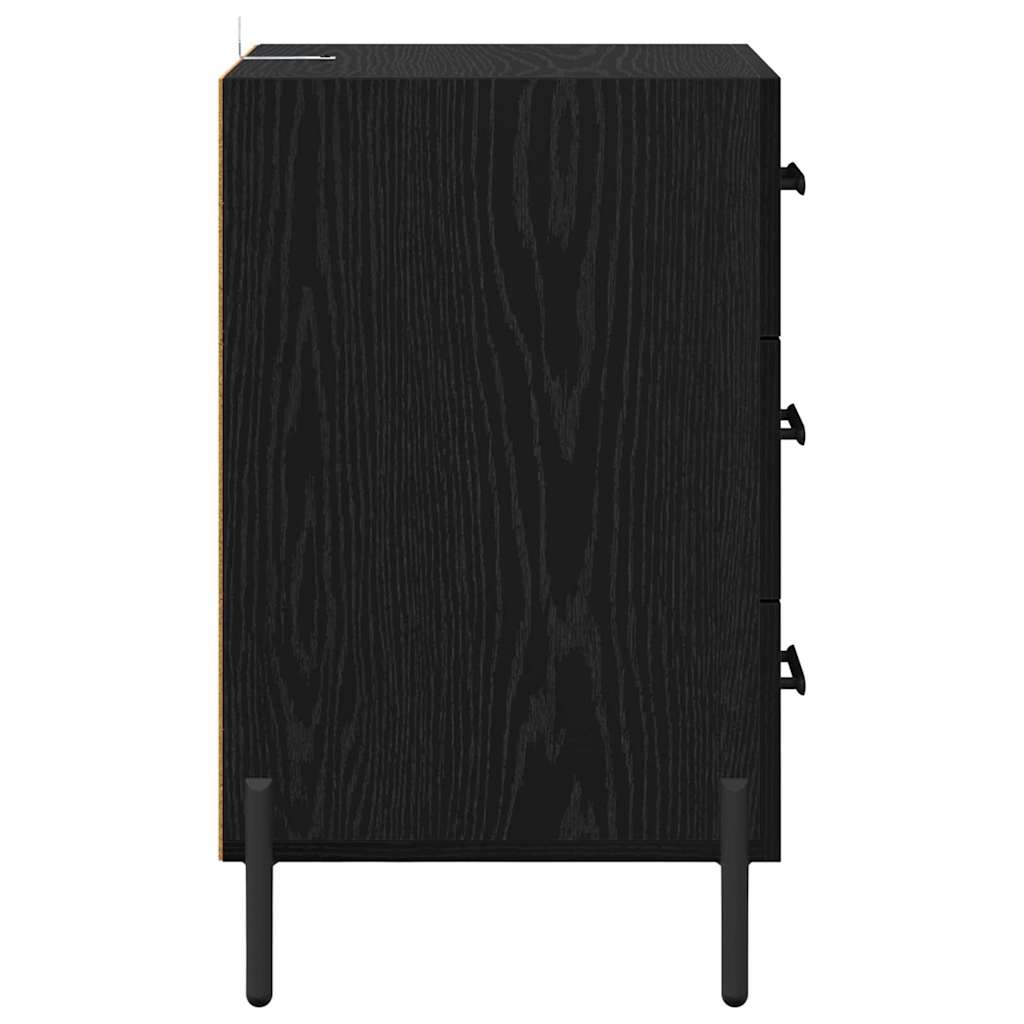 Armadio da Notte Rovere nero 40 x 40 x 66 cm Legno multistrato
