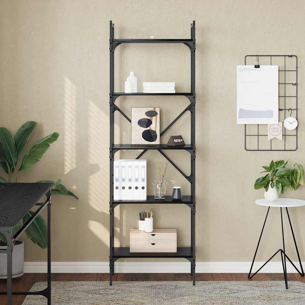 Libreria Rovere Nero 56 x 32 x 174 cm Legno multistrato