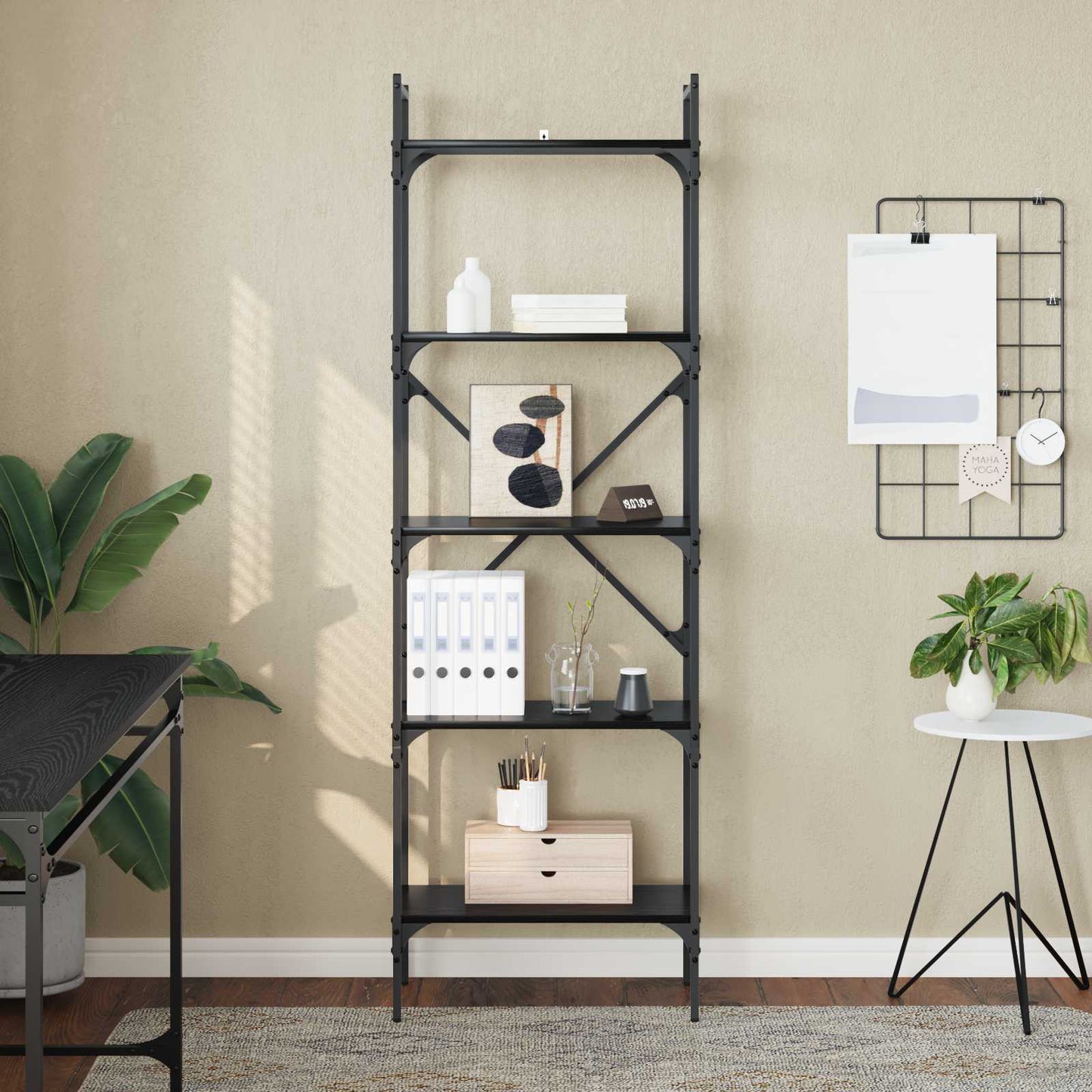 Libreria Rovere Nero 56 x 32 x 174 cm Legno multistrato | homemem39