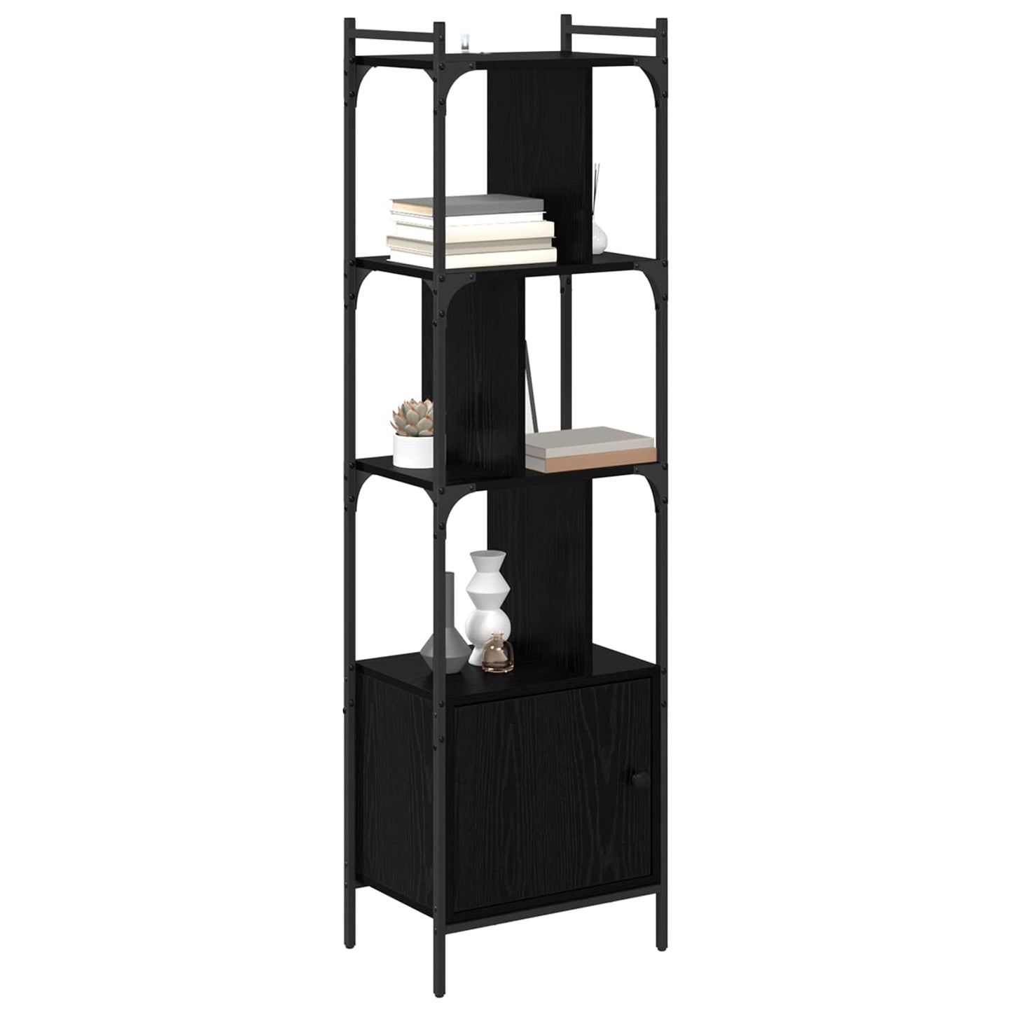 Libreria Rovere Nero 44,5 x 30 x 154,5 cm Legno multistrato | homemem39