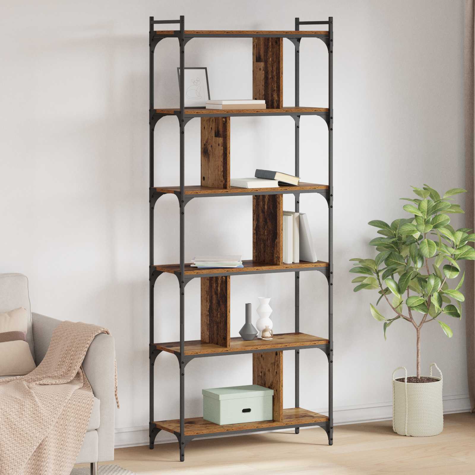 Libreria Legno vecchio 76 x 32 x 192 cm Legno multistrato | homemem39
