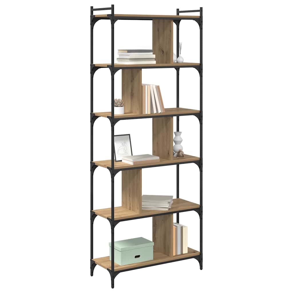 Libreria rovere artigianale 76 x 32 x 192 cm Legno multistrato