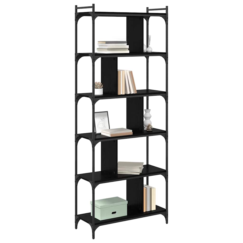 Libreria Rovere nero 76 x 32 x 192 cm Legno multistrato
