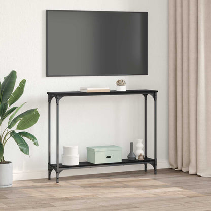 Tavolo consolle con lo scaffale Rovere Nero 100 x 22,5 x 75 cm | homemem39